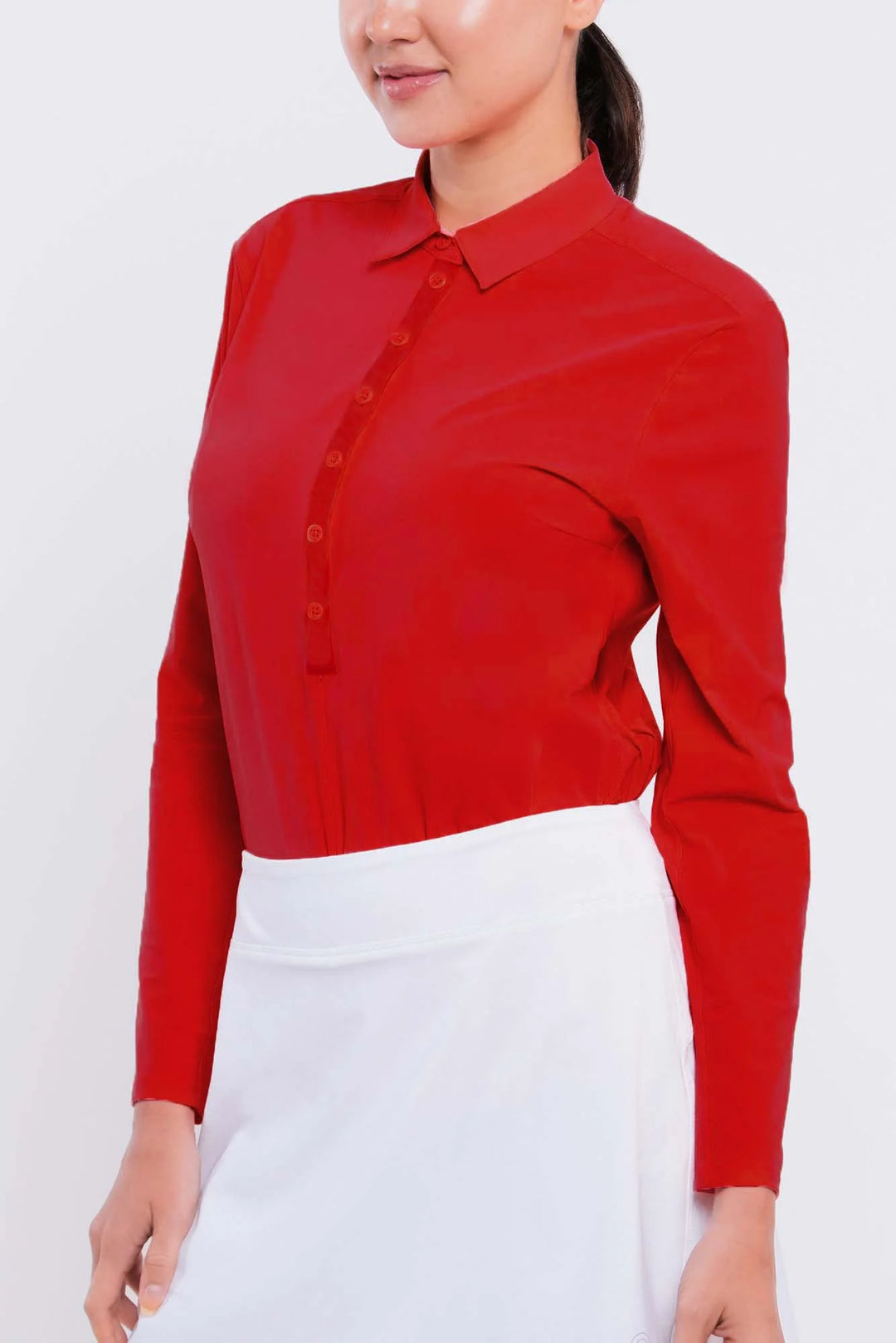 Foray Golf CORE Long Sleeve Polo - Rosso Red - XX-Small - Skorzie