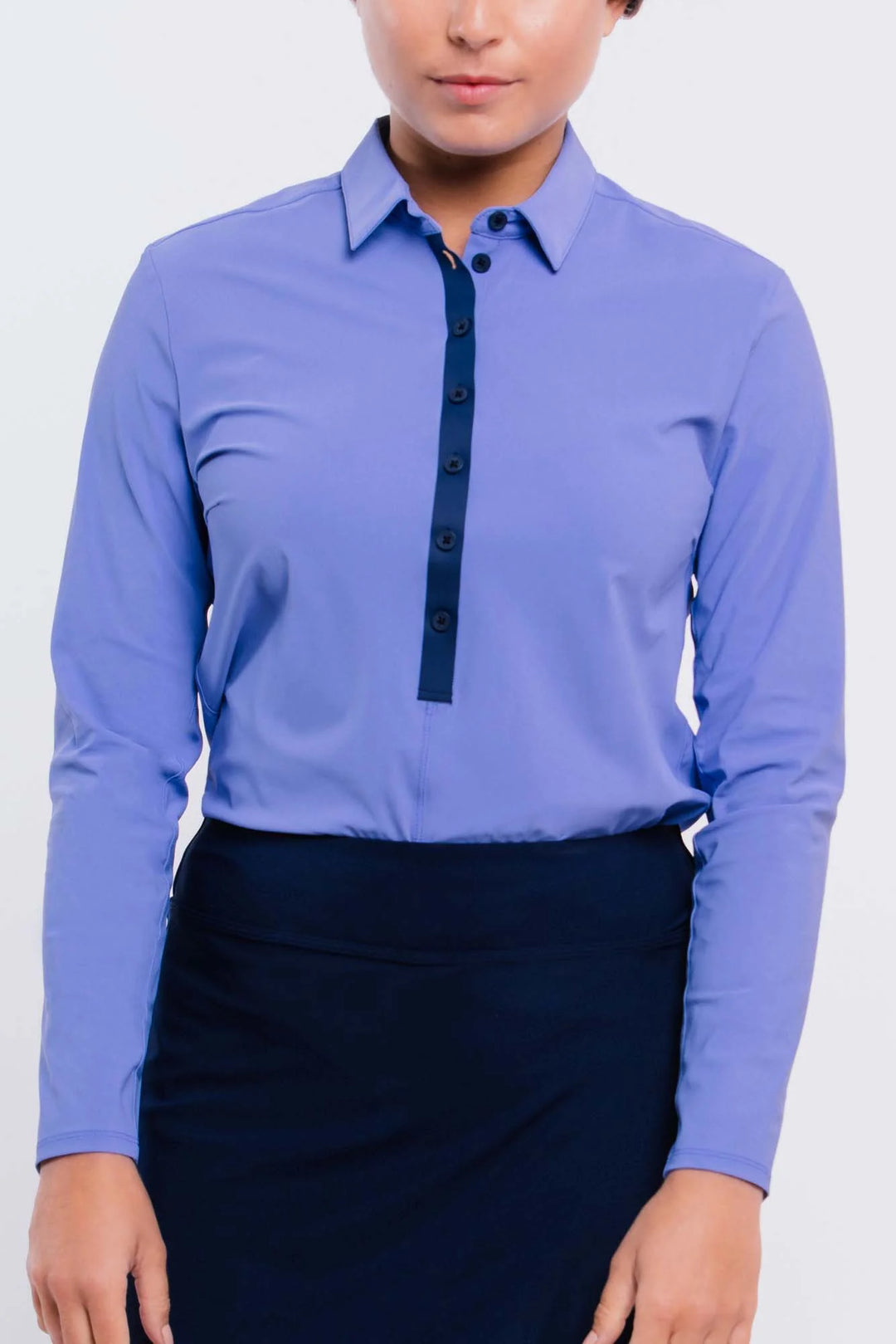 Foray Golf CORE Long Sleeve Polo - Baja Blue - Skorzie