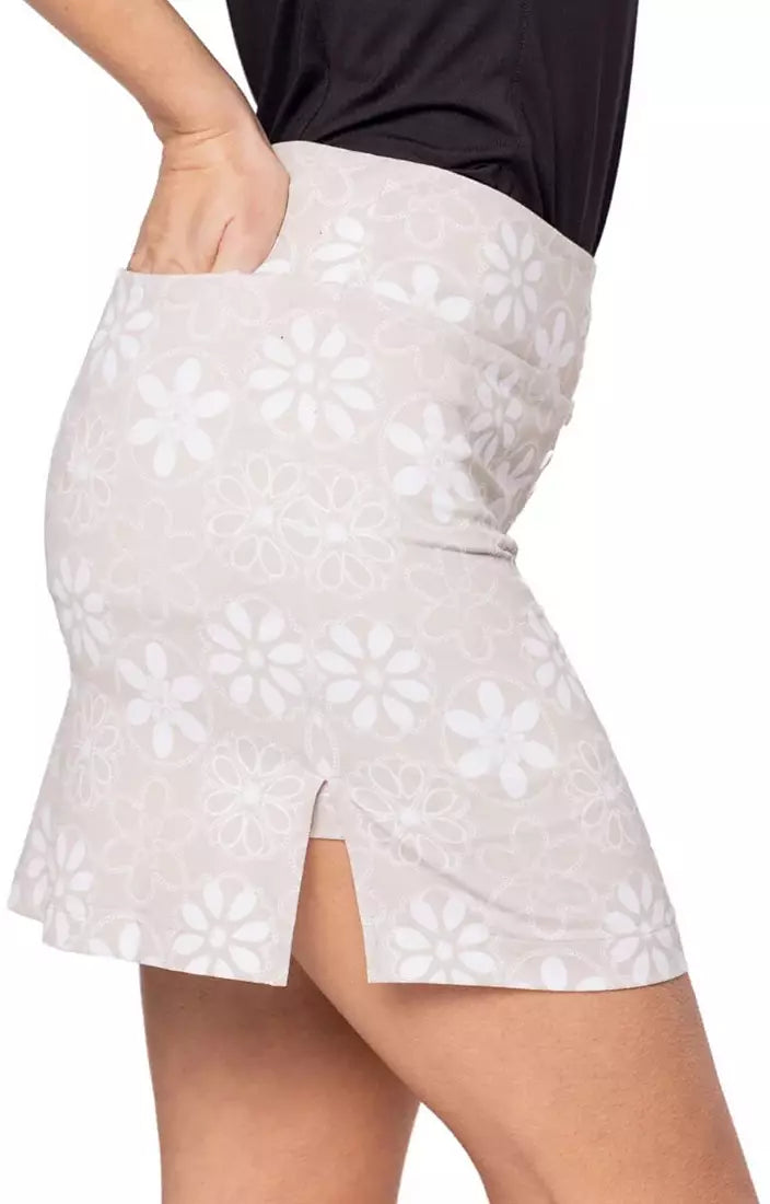 Golftini Womens Sand Bar Pull On Skort (16.5) - Tan