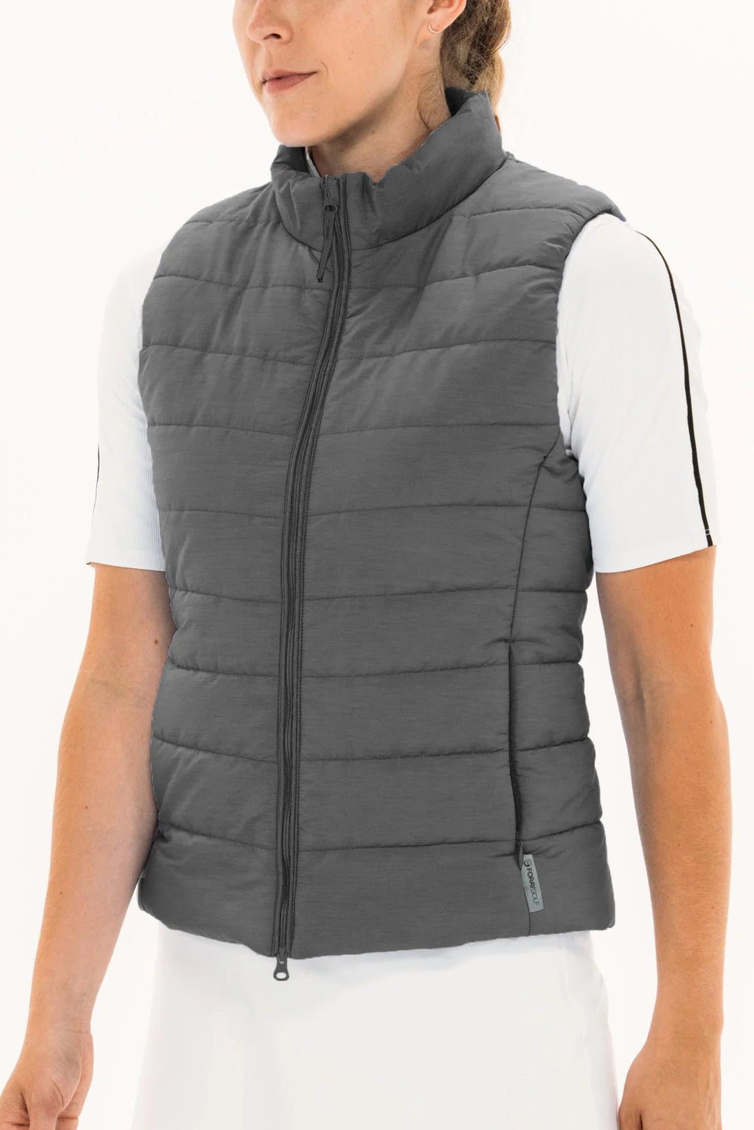 Foray Golf Packable Quilted Vest - Dark Grey Marl - Skorzie