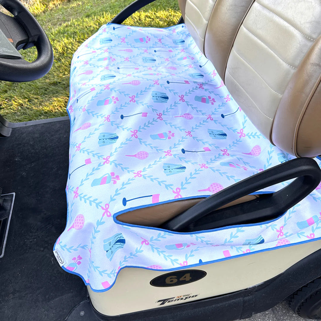 Best of Golf America Double Sided Golf Cart Seat Cover - Clubhouse Classic - Skorzie