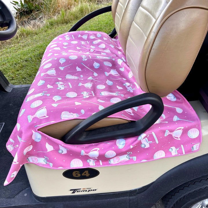 Best of Golf America Double Sided Golf Cart Seat Cover - The Winner Pink/Blue - Skorzie