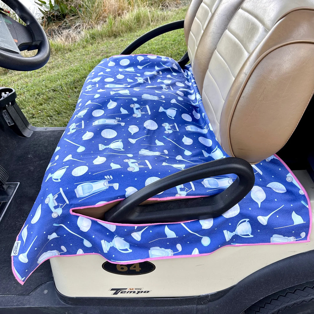 Best of Golf America Double Sided Golf Cart Seat Cover - The Winner Pink/Blue - Skorzie