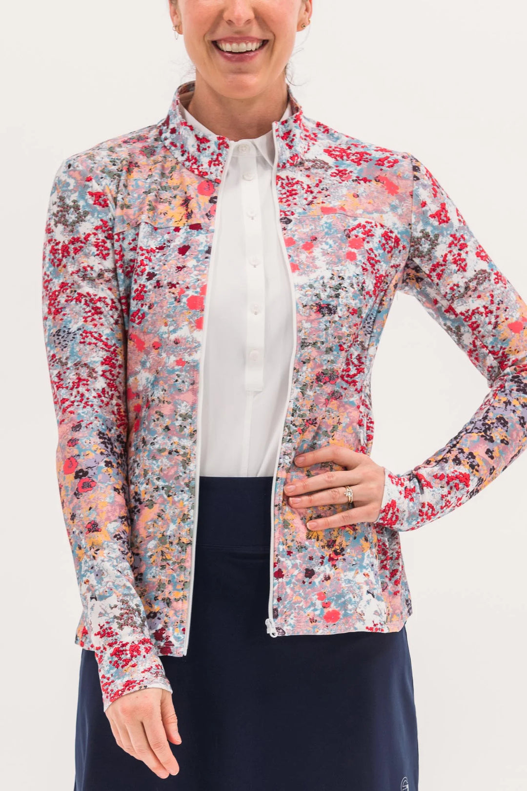 Foray Golf Printed Full Zip Layering - Club House Floral - Skorzie