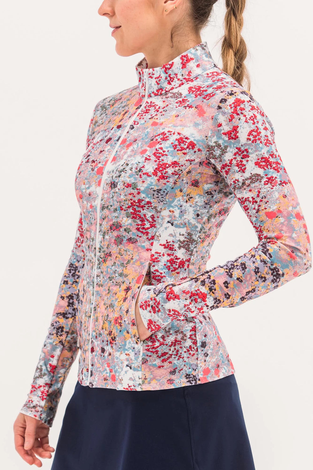 Foray Golf Printed Full Zip Layering - Club House Floral - Skorzie