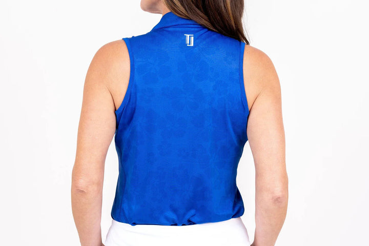 Taylor Jordan Sleeveless Polo - Hibiscus Royal Blue