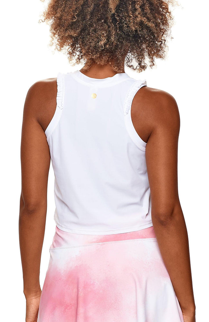 Bobbe Active Ruffle Tank Top - White - Skorzie