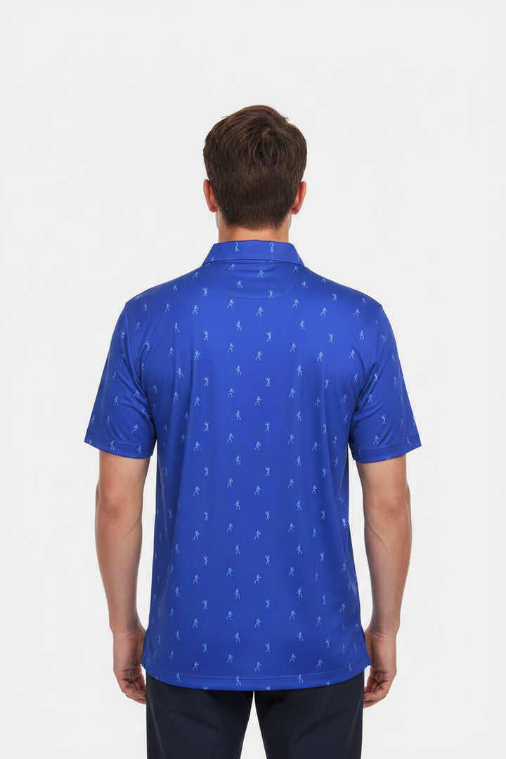 Donald Ross Mens Hamish Skeleton Short Sleeve Polo (w/logo) - Navy/White