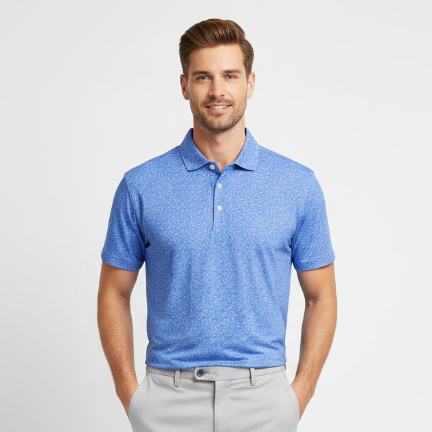 Donald Ross Mens Alvin Mixed Berries Short Sleeve Polo (w/logo) - Ultramarine
