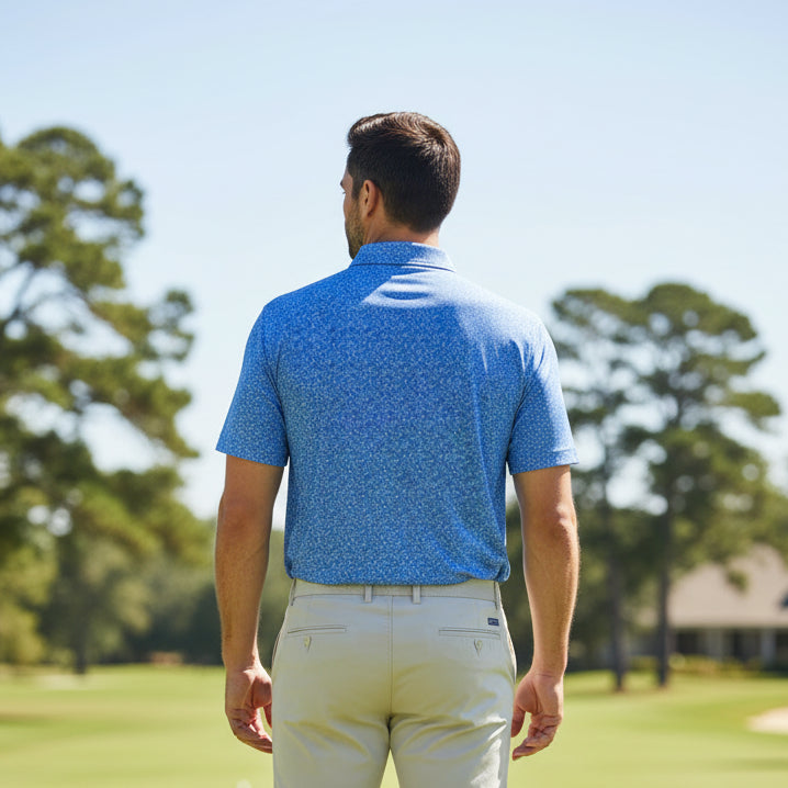 Donald Ross Mens Alvin Mixed Berries Short Sleeve Polo (w/logo) - Ultramarine