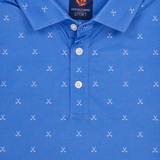 Donald Ross Mens Vincent Short Sleeve Polo (w/logo) - Ultramarine/White