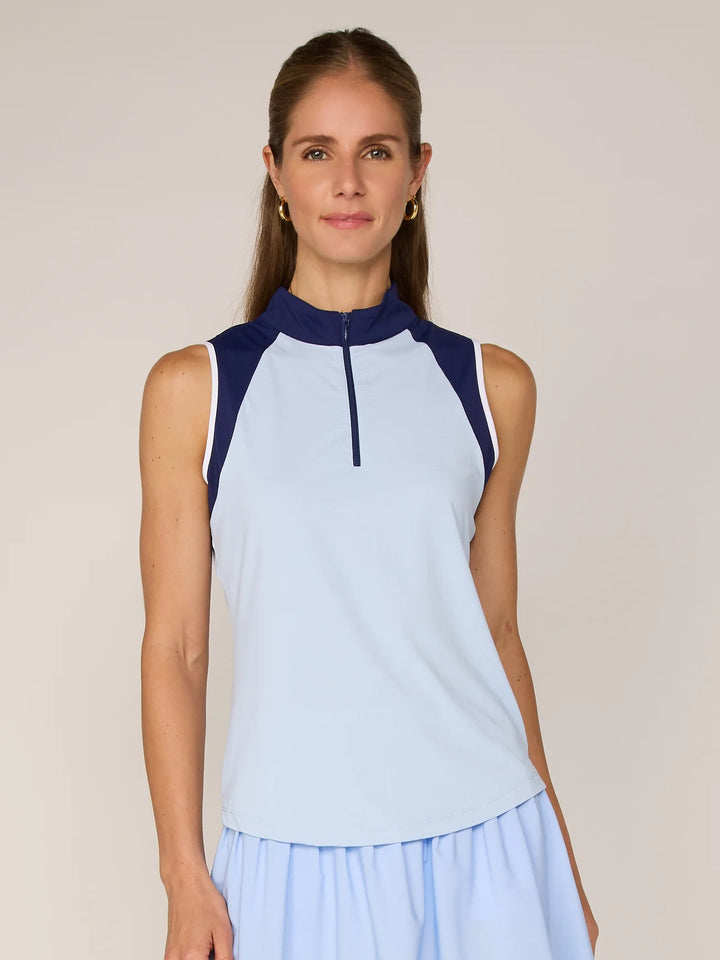 G-Lifestyle Color Block Sleeveless Performance Top - Sky Blue - Skorzie