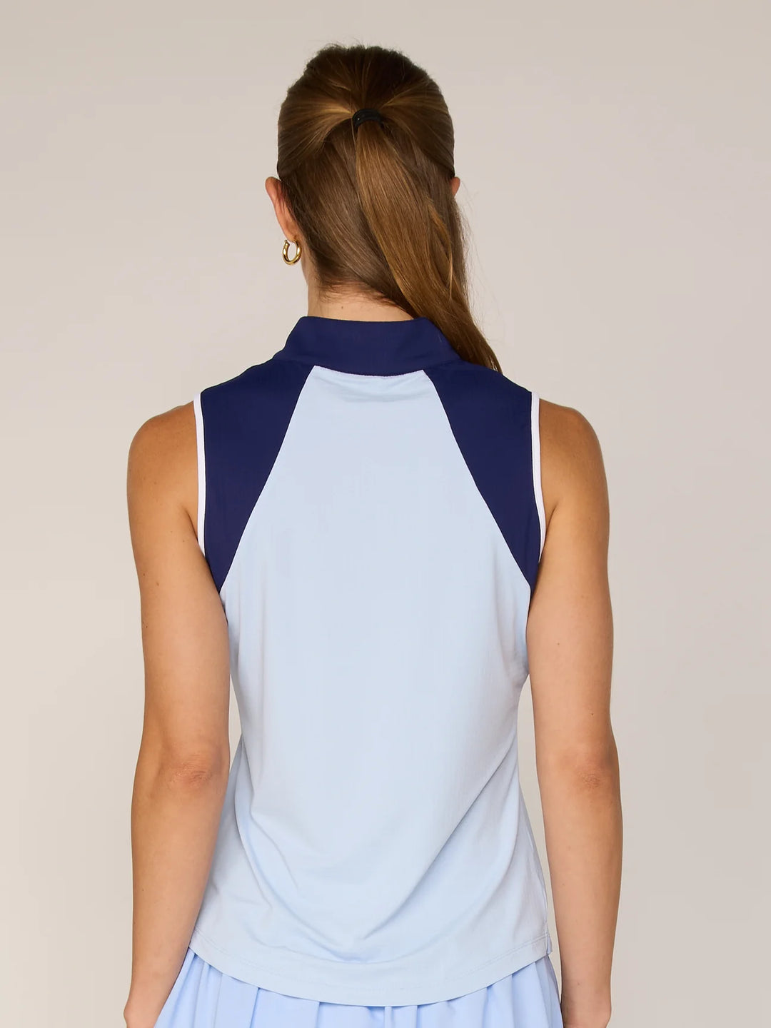 G-Lifestyle Color Block Sleeveless Performance Top - Sky Blue - Skorzie