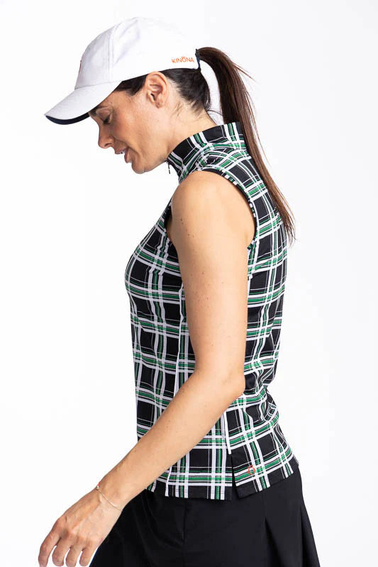 Kinona Keep It Covered Sleeveless Top Tartan Plaid (FINAL SALE ITEM)