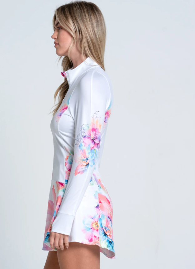 Lucky In Love Long Sleeve Dress - Painted Floral - Skorzie