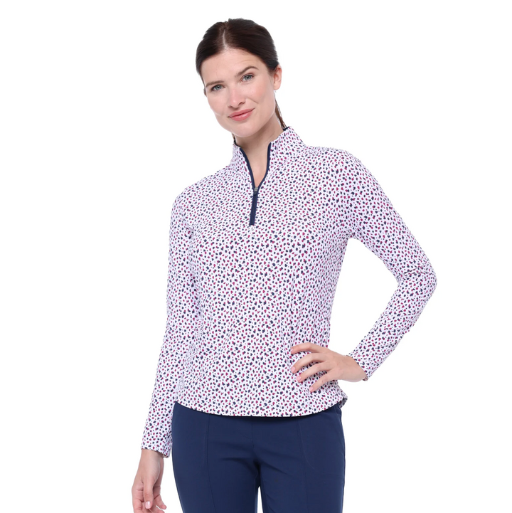 Belyn Key Sadie Mock Long Sleeve - Confetti Dot