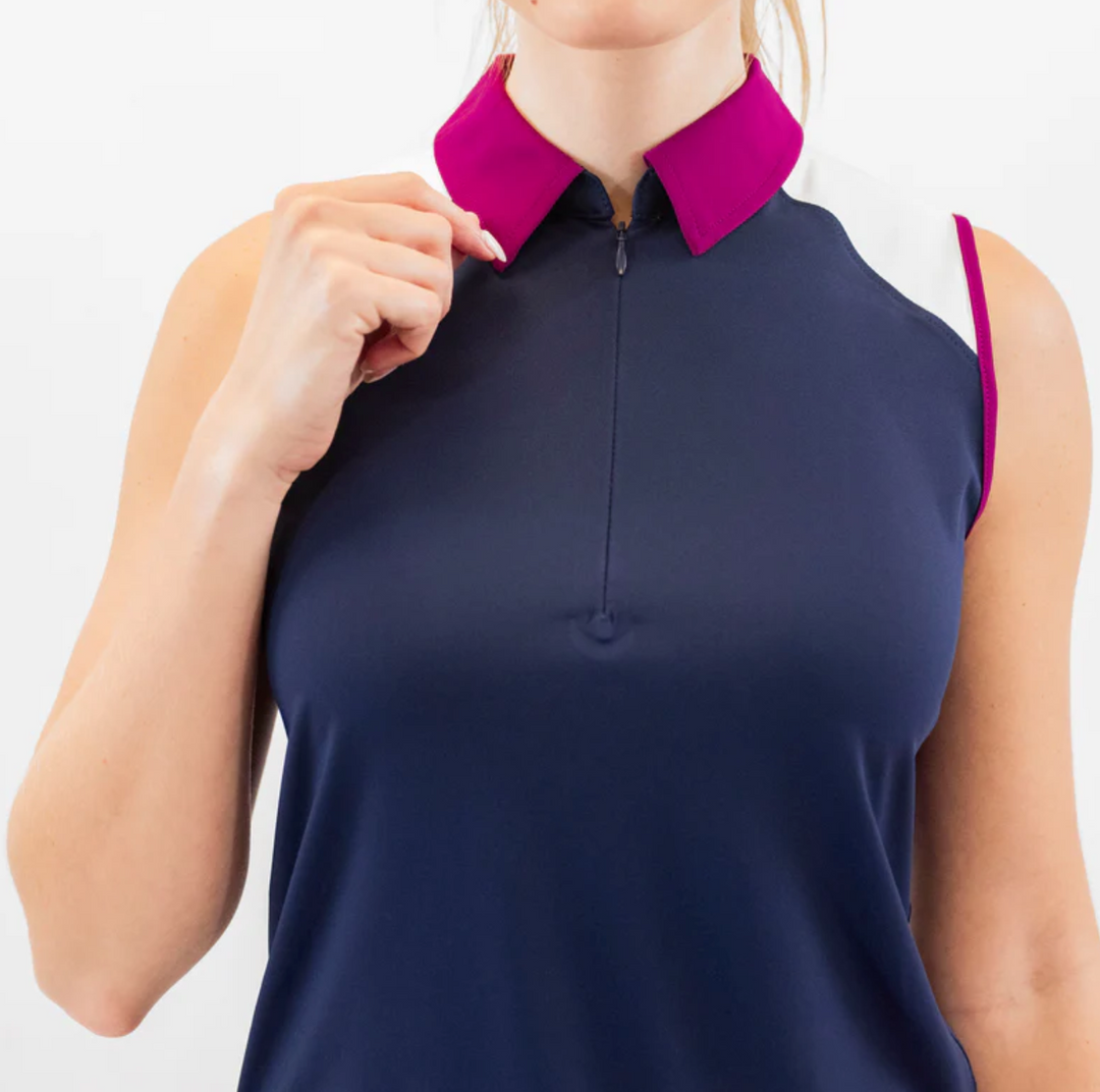 Belyn Key Kali Sleeveless Top - Ink/Magenta/Chalk