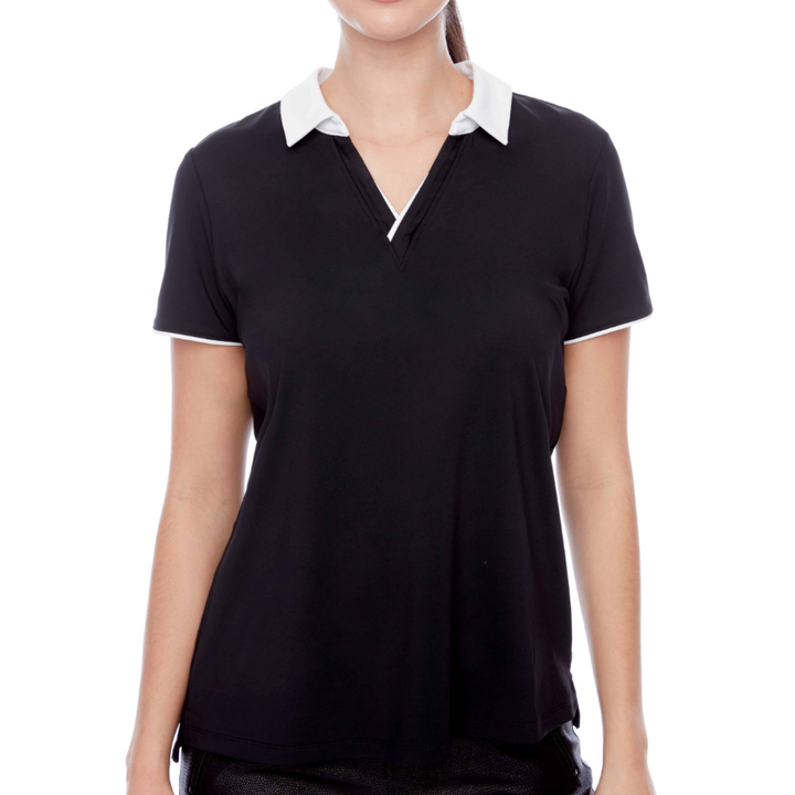 Swing Control V-Neck Velocity Polo - Black