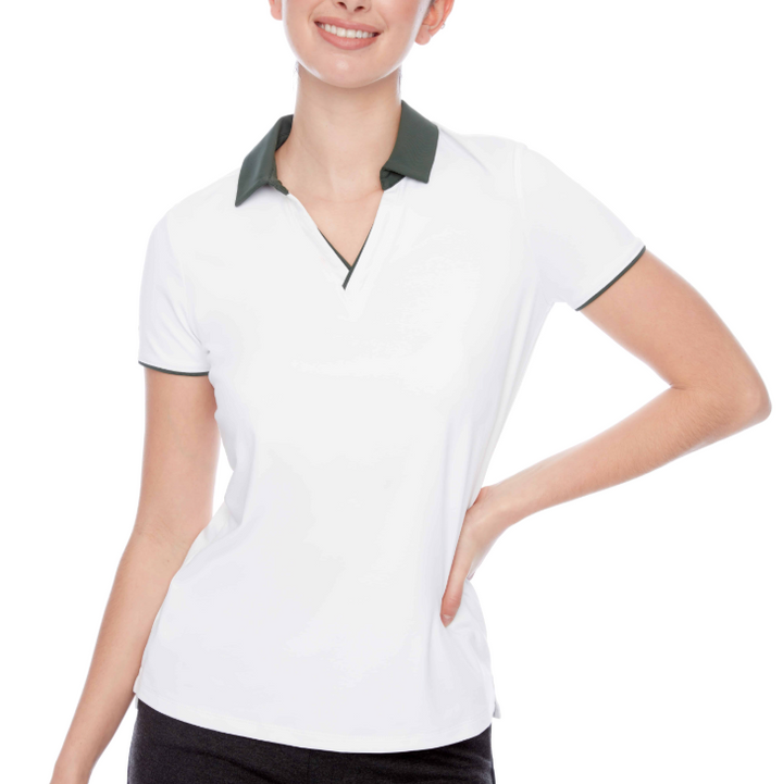 Swing Control V-Neck Velocity Polo - White