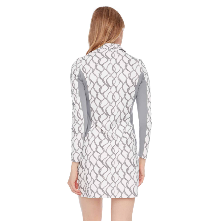 Swing Control Ribbed Long Sleeve Airspun Dress - Infinity Print