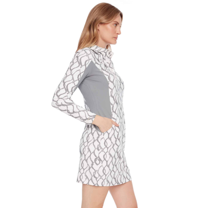 Swing Control Ribbed Long Sleeve Airspun Dress - Infinity Print