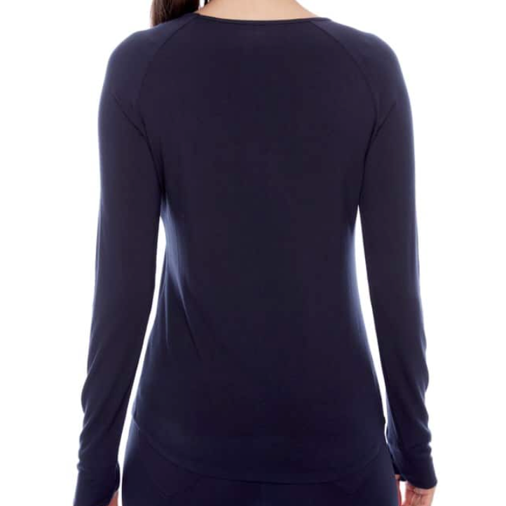 Swing Control Solid Long Sleeve Jersey Knit Top - Navy