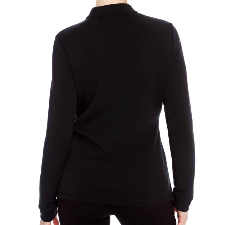 Swing Control Long Sleeve Zippered Modal Top - Black