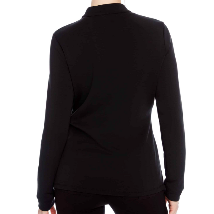Swing Control Long Sleeve Zippered Modal Top - Black