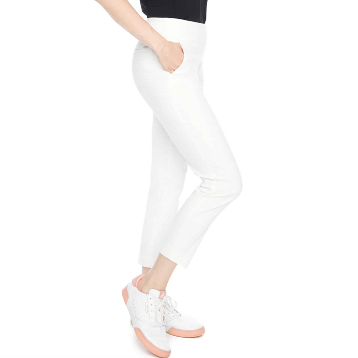 Swing Control Jacquared Ankle Pant - White