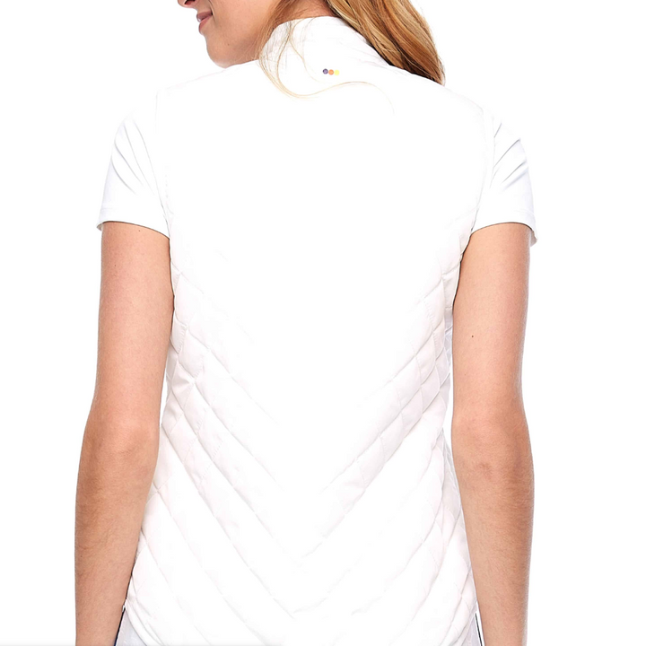 Swing Control Solid Quilted Vest - White