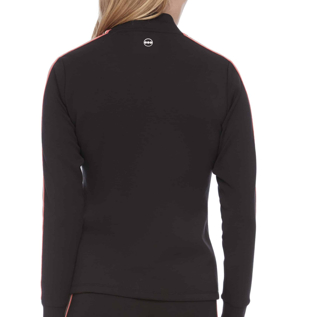 Swing Control Side Stripe Zippered Modal Jacket - Black