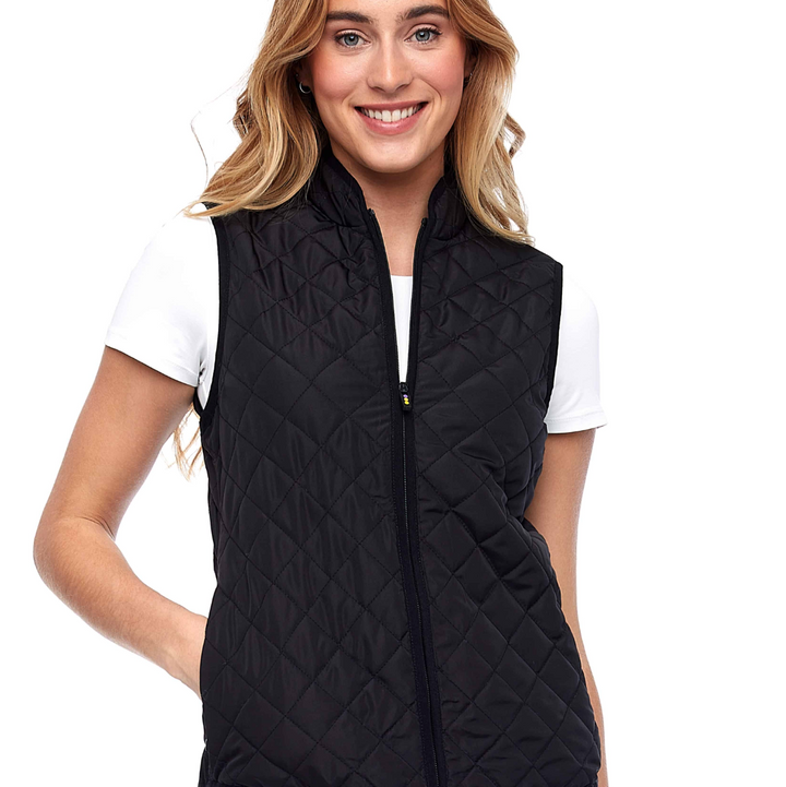 Swing Control Solid Quilted Vest - Black