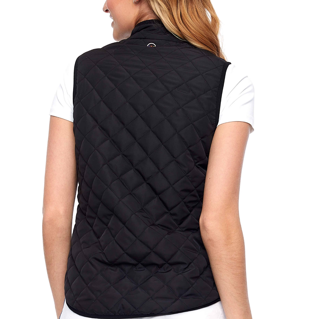 Swing Control Solid Quilted Vest - Black