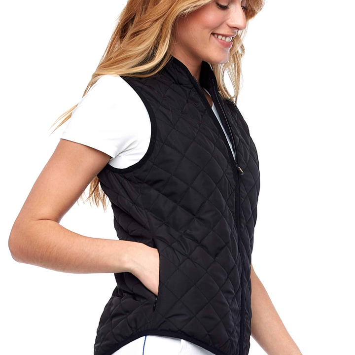 Swing Control Solid Quilted Vest - Black