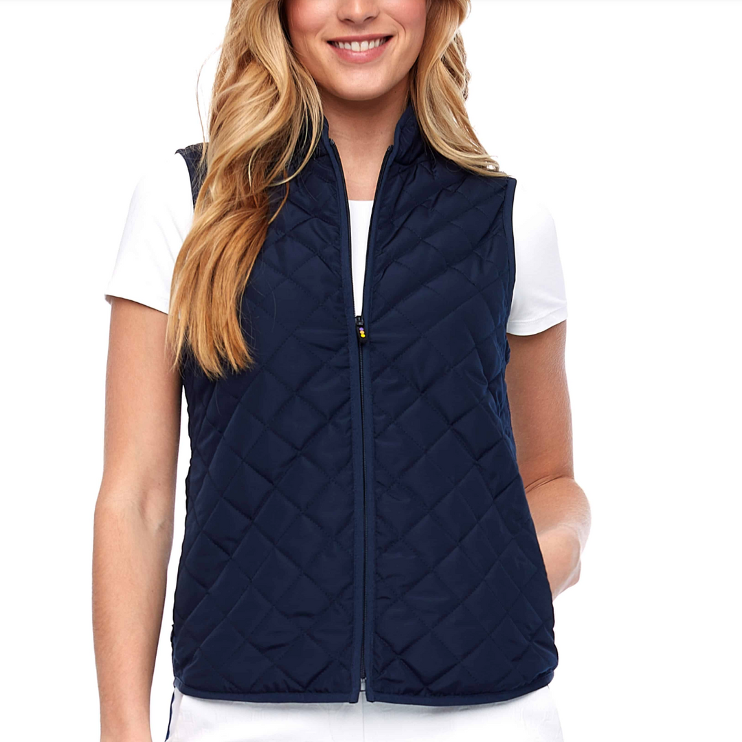 Swing Control Solid Quilted Vest - Navy