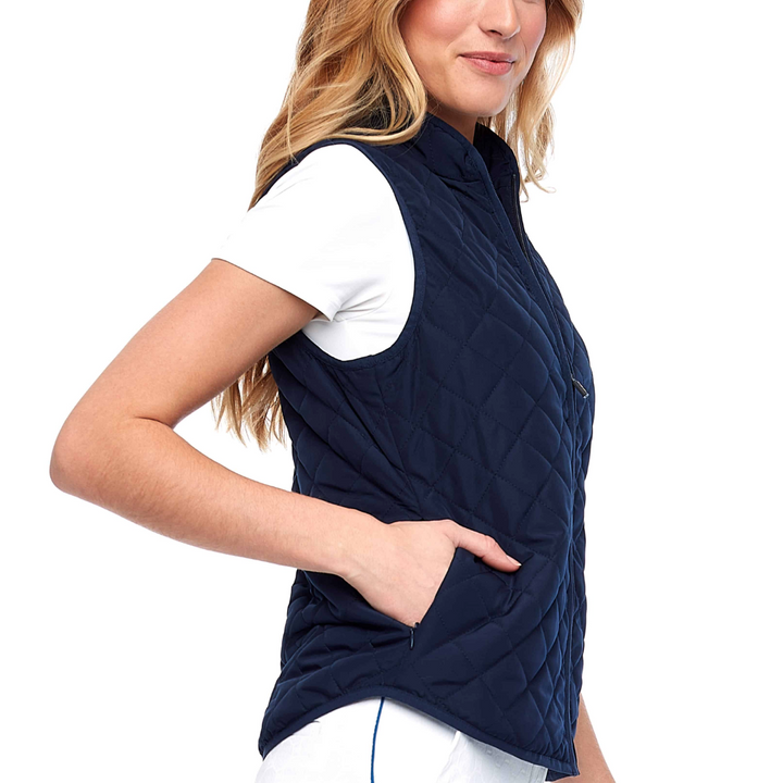 Swing Control Solid Quilted Vest - Navy
