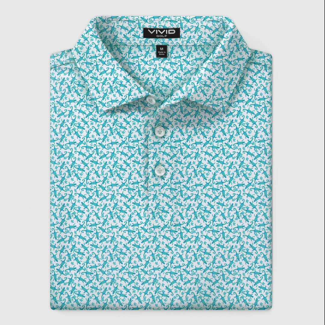 Vivid Golf Men's Polo - Iguana Verde - Skorzie