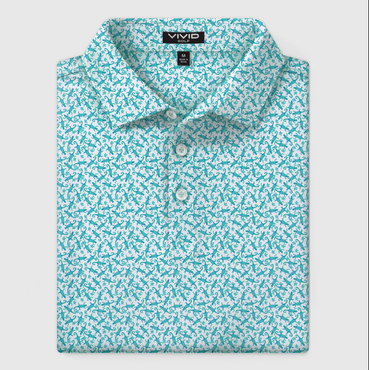 Vivid Golf Men's Polo - Iguana Verde - Skorzie