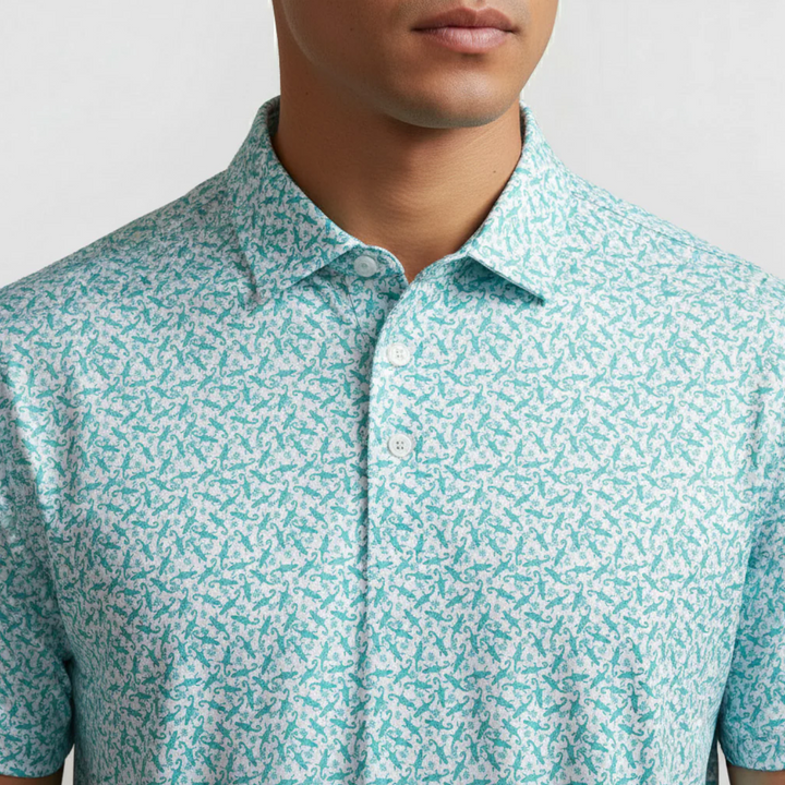 Vivid Golf Men's Polo - Iguana Verde - Skorzie