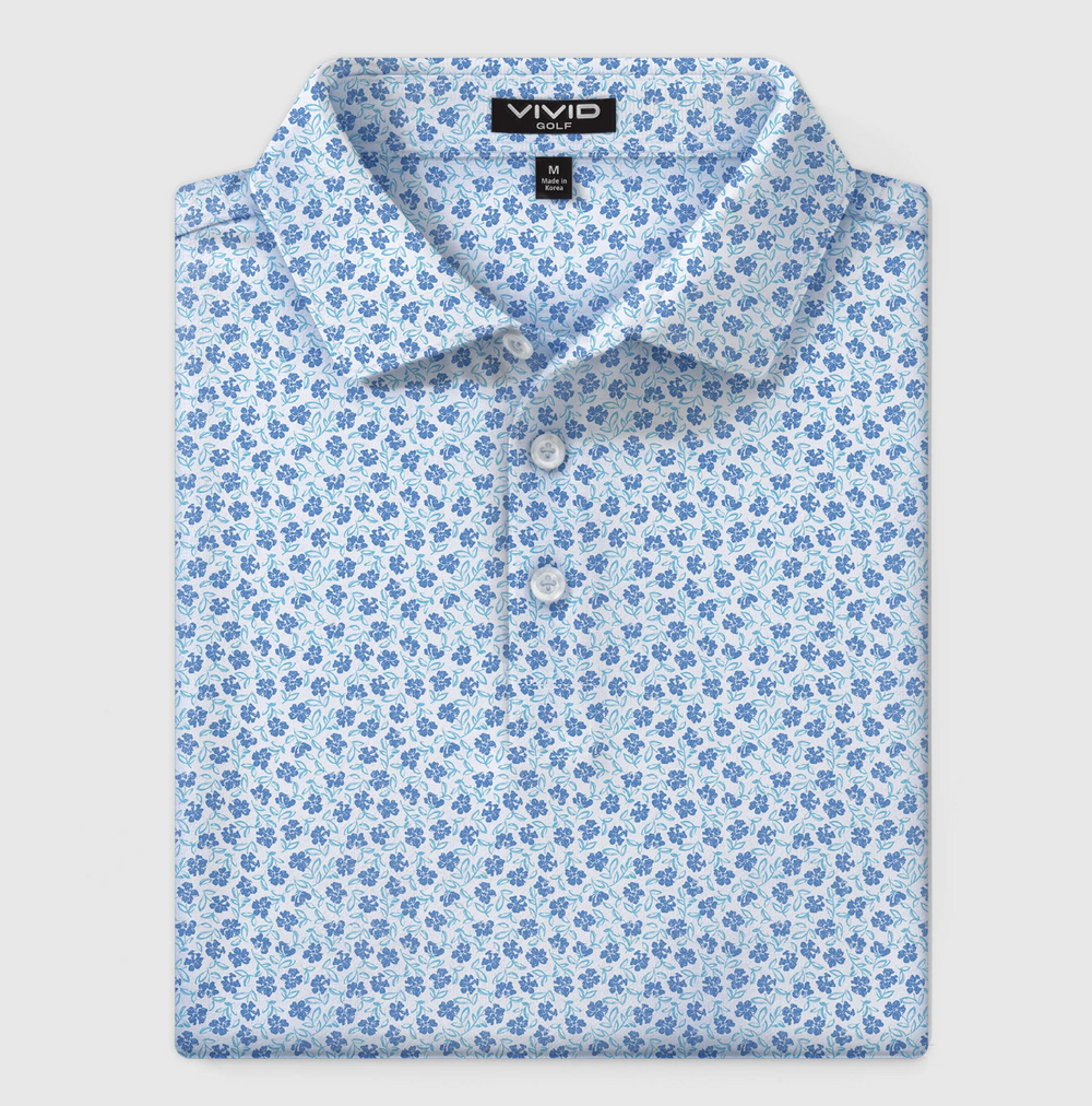 Vivid Golf Men's Polo - Floral - Skorzie