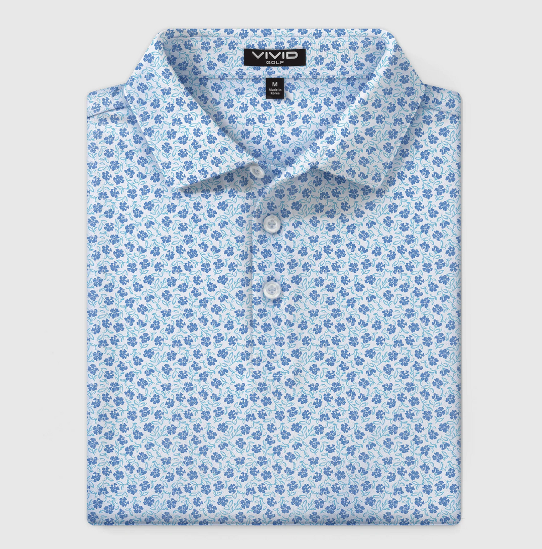 Vivid Golf Men's Polo - Floral - Skorzie