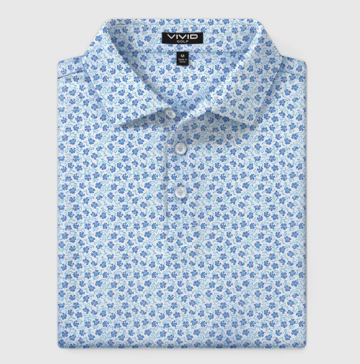 Vivid Golf Men's Polo - Floral - Skorzie