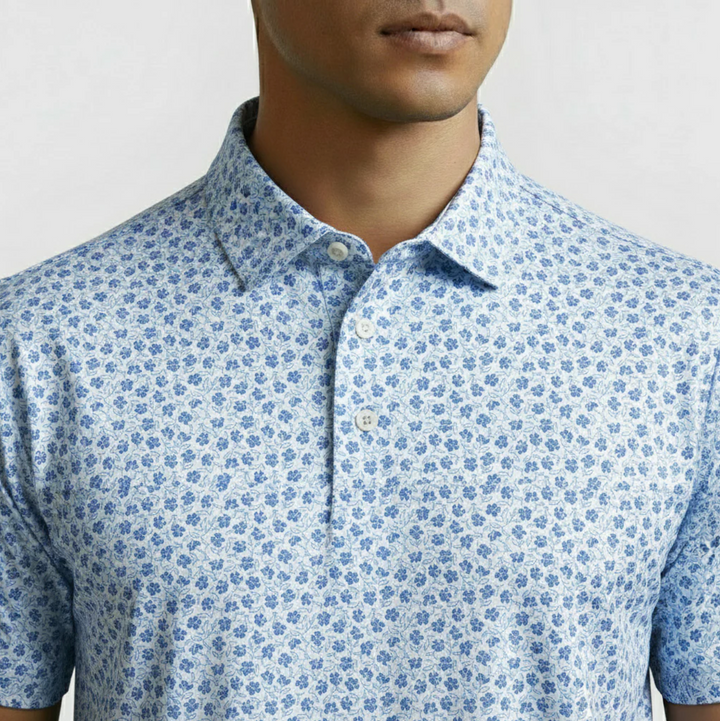 Vivid Golf Men's Polo - Floral - Skorzie