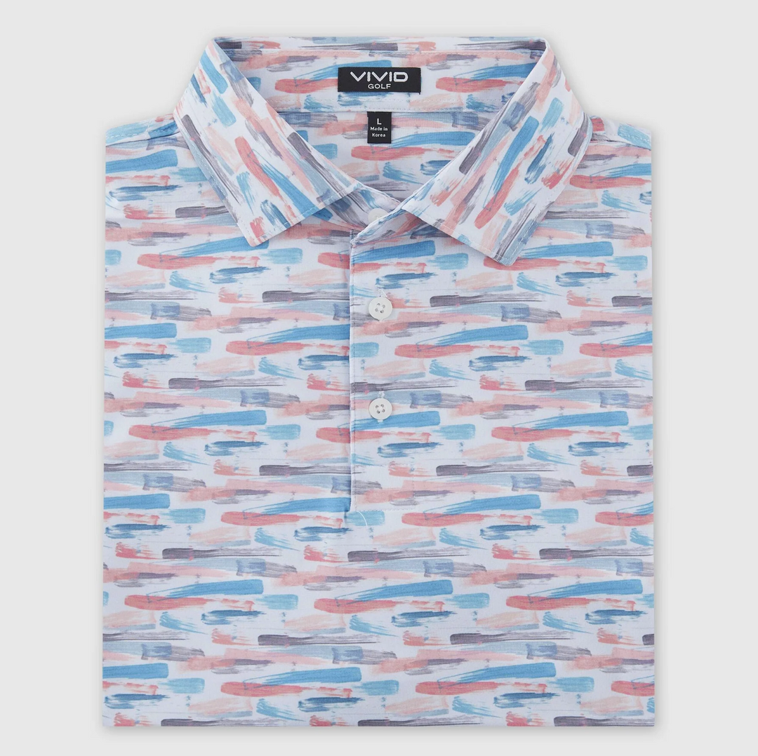 Vivid Golf Men's Polo - Paintbrush - Skorzie