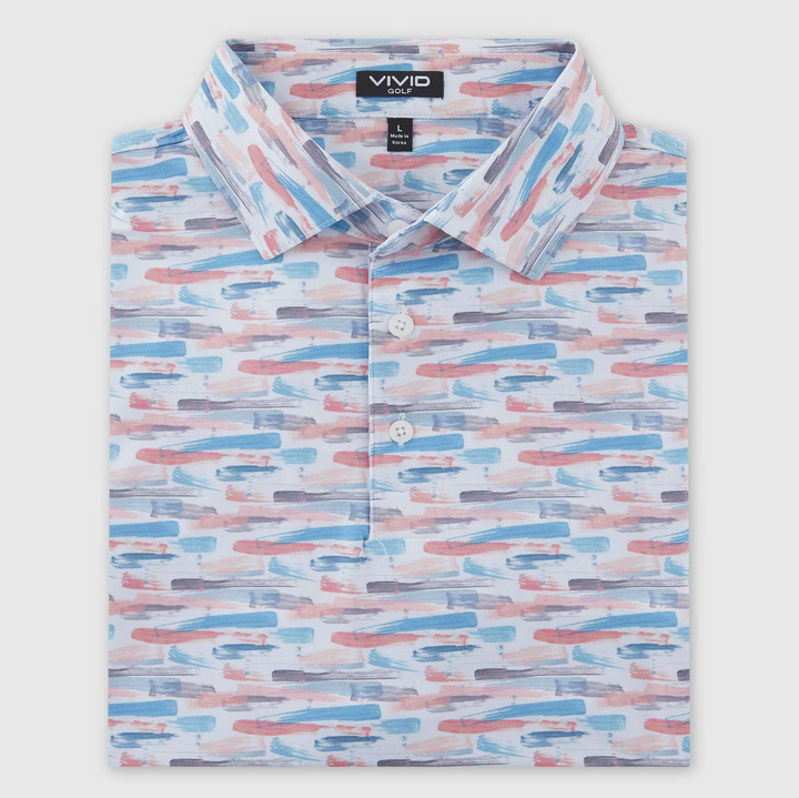 Vivid Golf Men's Polo - Paintbrush - Skorzie