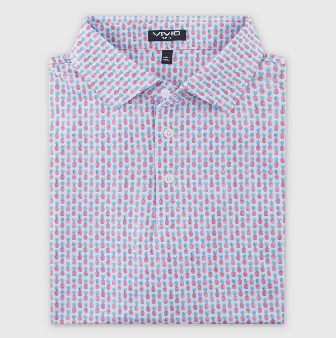 Vivid Golf Men's Polo - Pineapple Grove - Skorzie