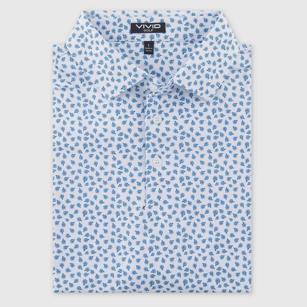 Vivid Golf Men's Polo - Sea Turtle - Skorzie
