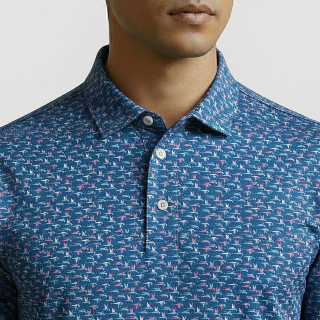 Vivid Golf Men's Polo - Macaw - Skorzie
