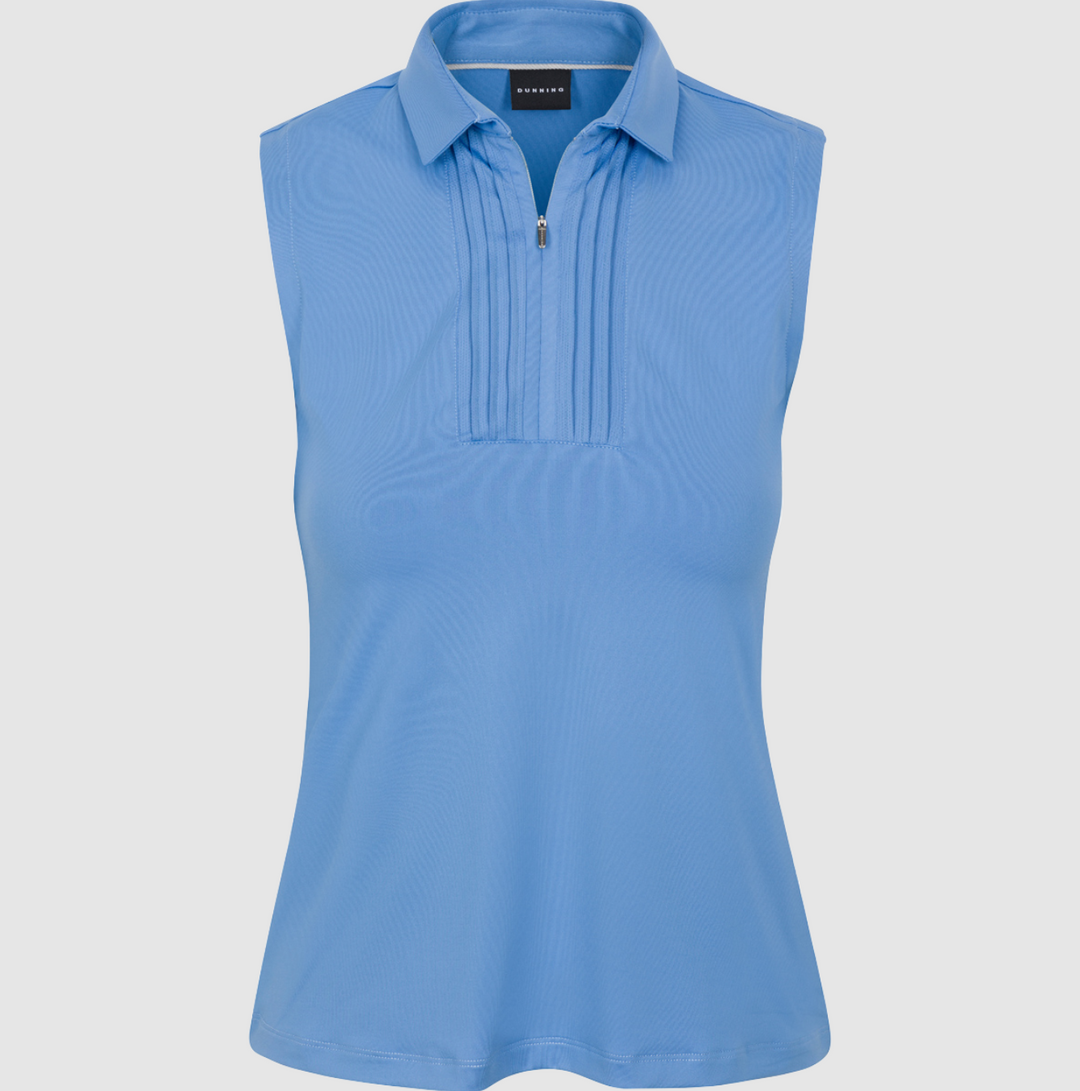 Dunning Freya Jersey Performance Sleeveless Polo - Lake Blue - Skorzie