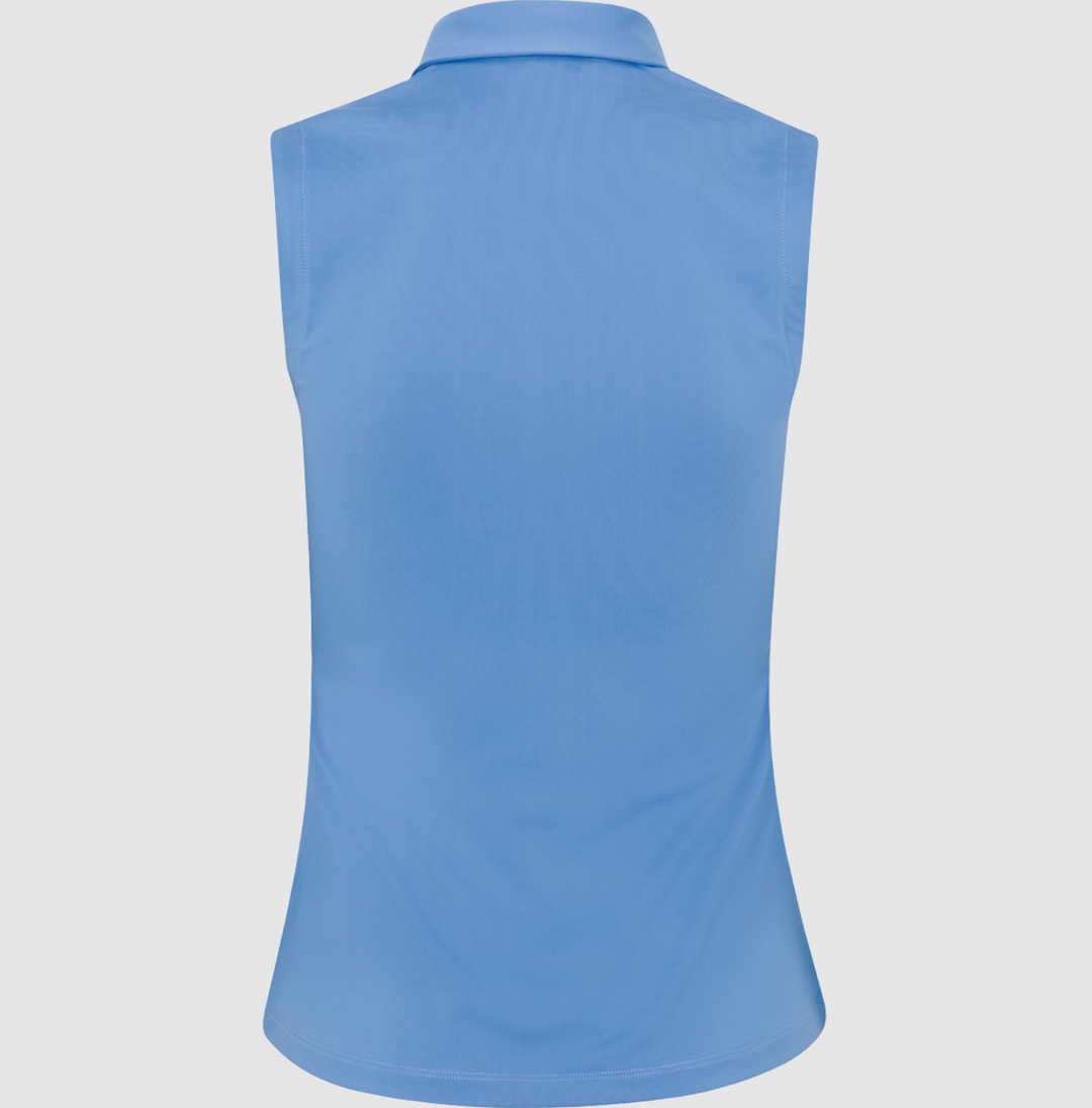 Dunning Freya Jersey Performance Sleeveless Polo - Lake Blue - Skorzie